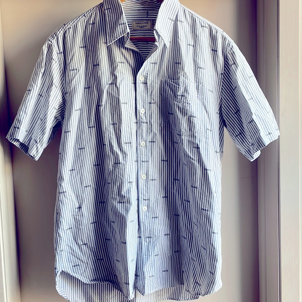 Maison Kitsuné Short-Sleeve PARIS Button Down Oxford